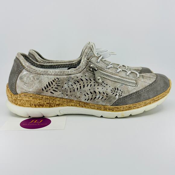 Rieker Women's Nikita N42K6 Gray Slip On Comfort Sneakers Size 42 EU/ 10-10.5 US - Picture 1 of 12